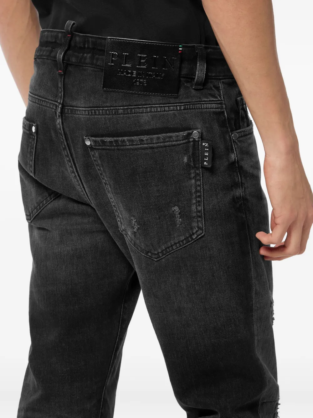 Philipp Plein Gerafelde jeans Zwart
