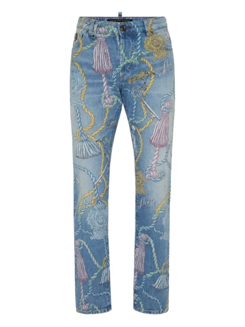 Philipp Plein tassel-print jeans