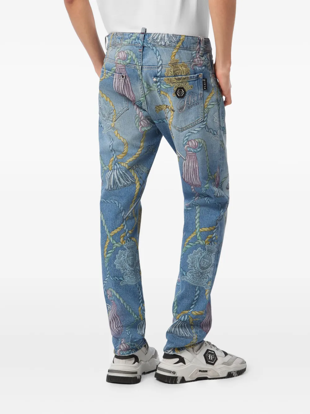 Philipp Plein Jeans met kwastjes Blauw