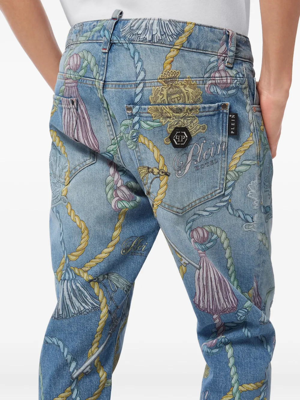 Philipp Plein Jeans met kwastjes Blauw