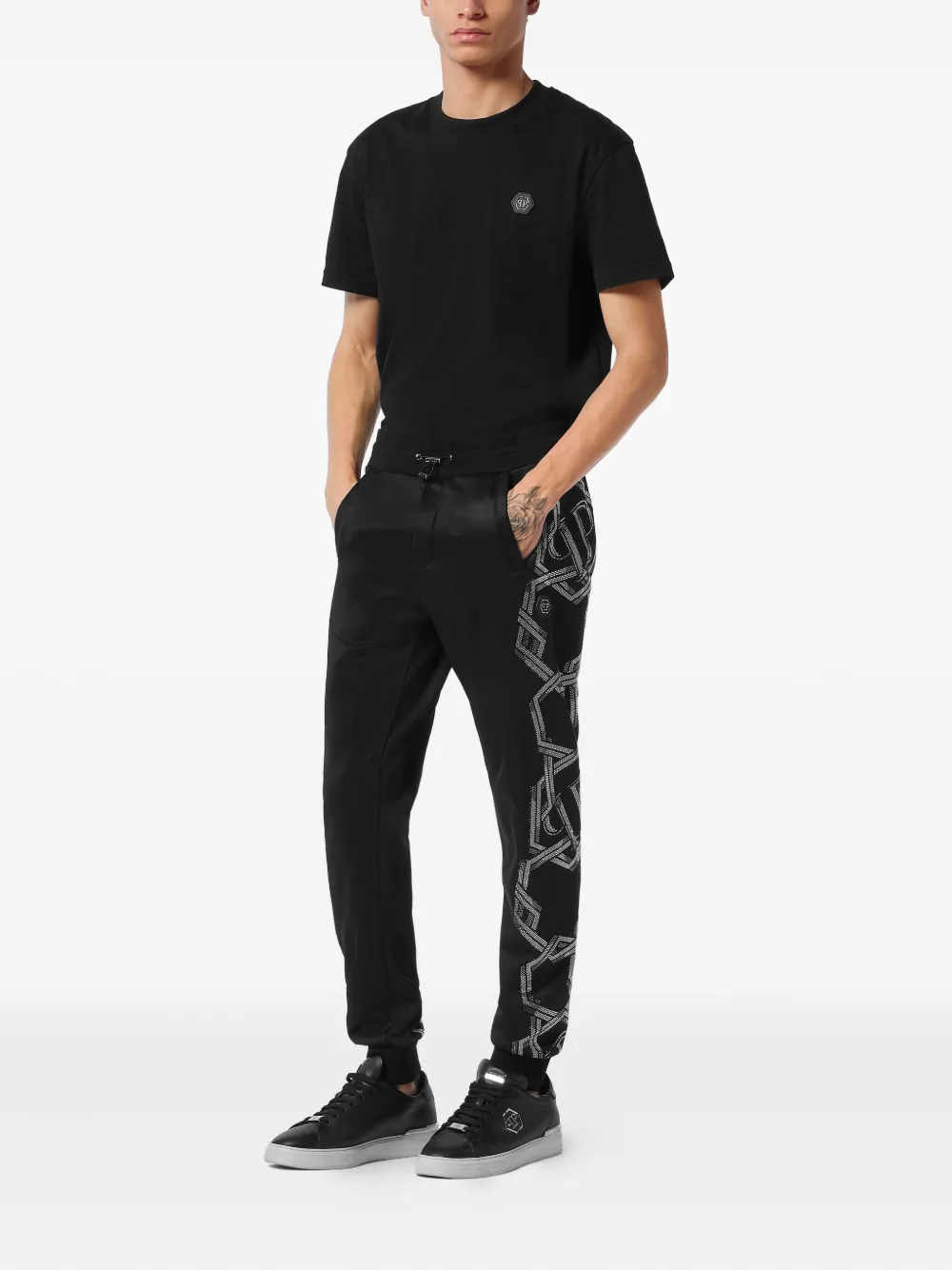 Philipp Plein chain-print joggers Zwart