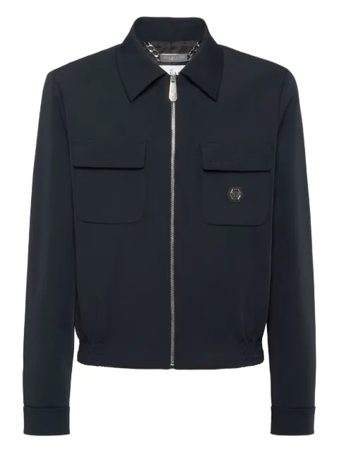Philipp Plein chamarra con placa del logo