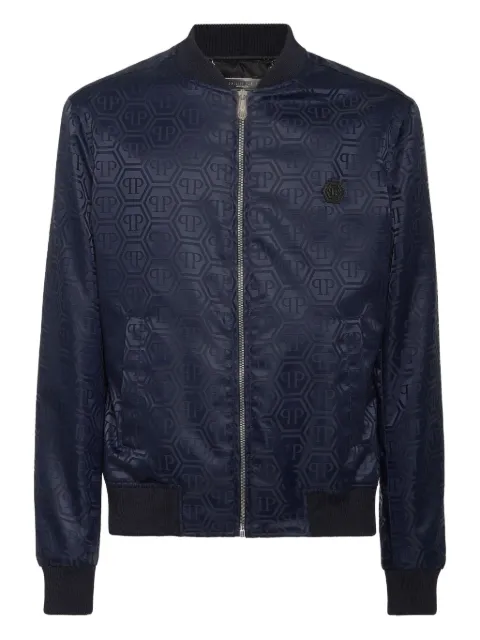 Philipp Plein monogram-pattern bomber jacket