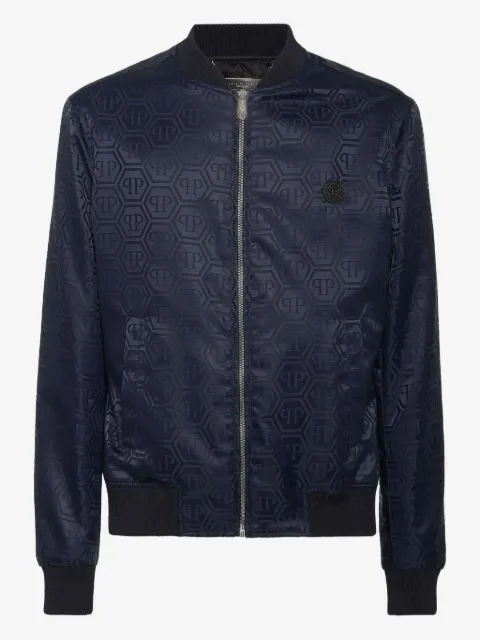 Philipp Plein monogram-pattern bomber jacket