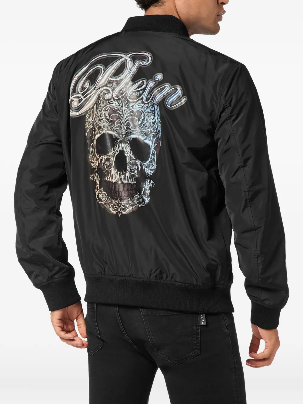 Philipp Plein Skull-print Bomber Jacket In Black