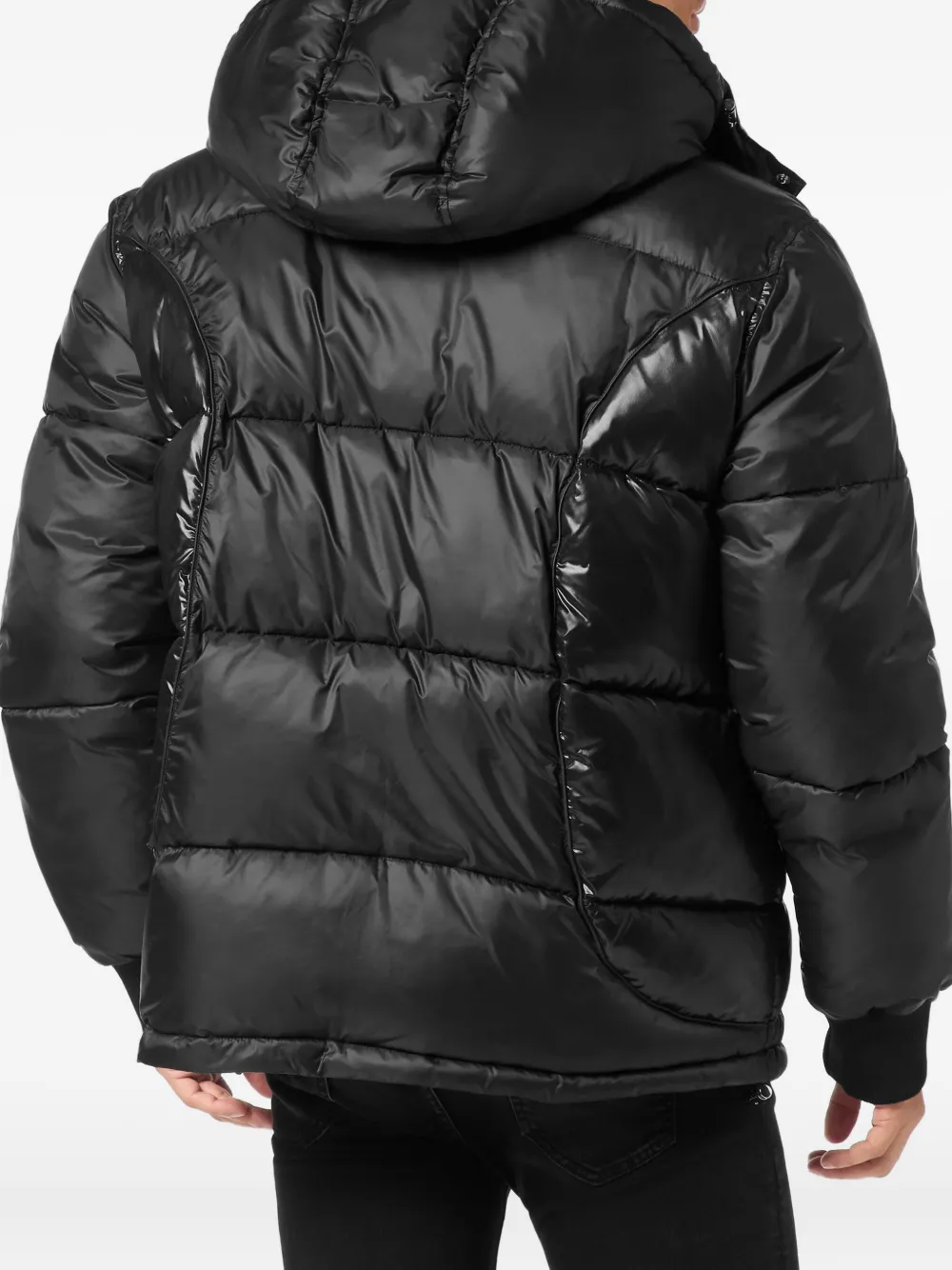 Philipp Plein Donsjack met capuchon Zwart