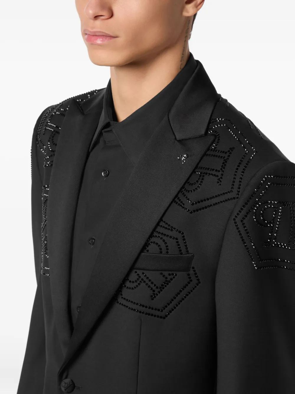Philipp Plein Blazer verfraaid met stras Zwart