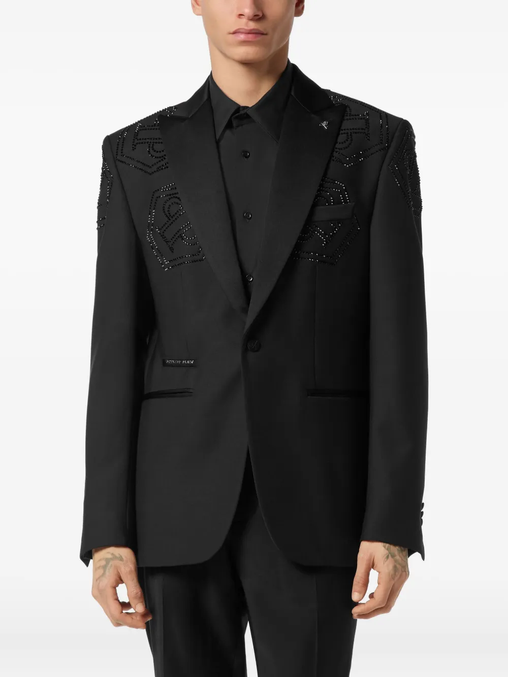 Philipp Plein Blazer verfraaid met stras Zwart