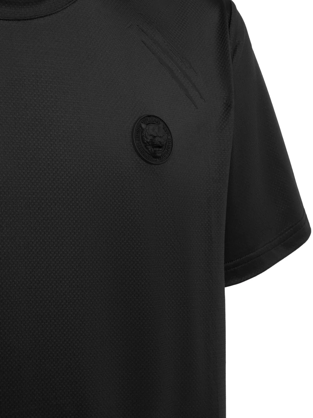 Plein Sport T-shirt met geperforeerd logoplakkaat Zwart