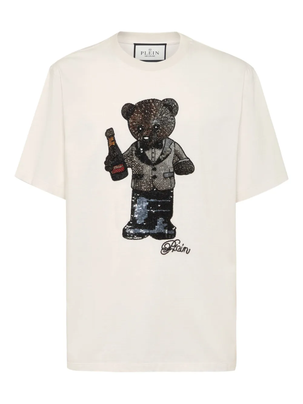 Philipp Plein T-Shirt mit Teddy - Weiß