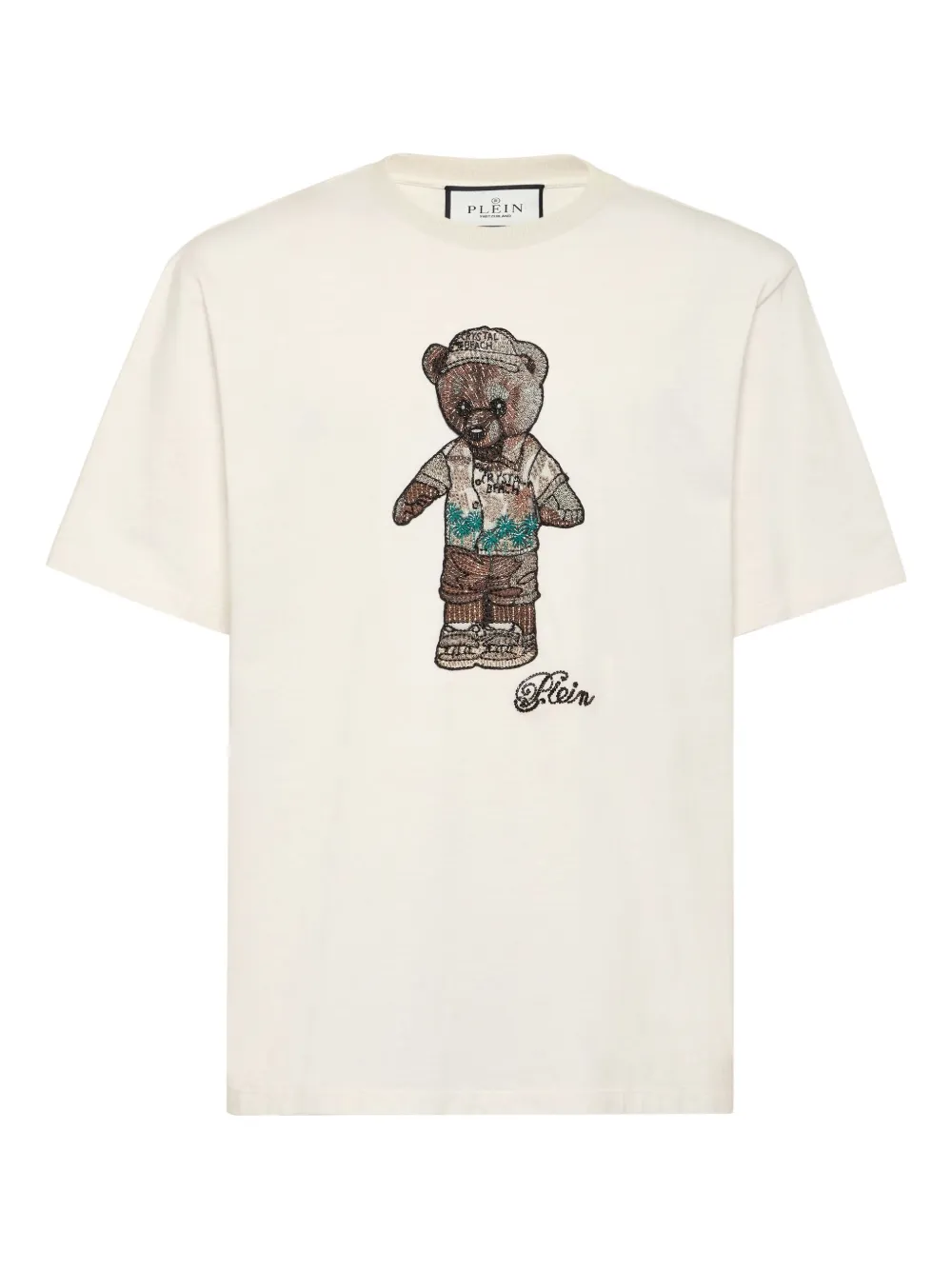 Philipp Plein T-Shirt mit Teddy - Weiß