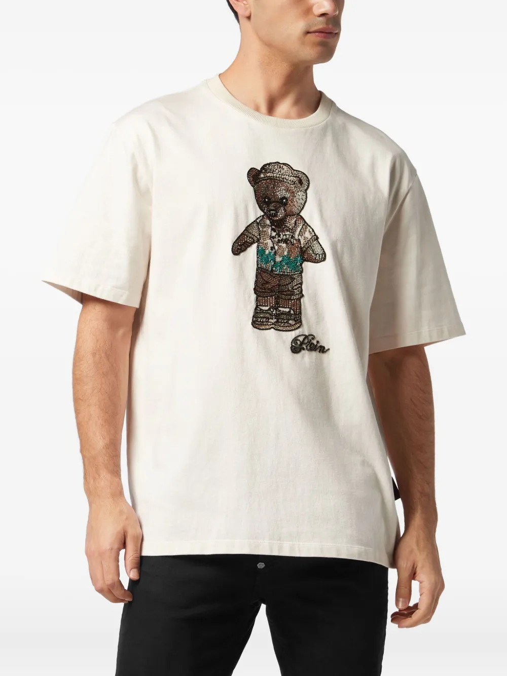 Philipp Plein T-shirt met teddybeer - Wit