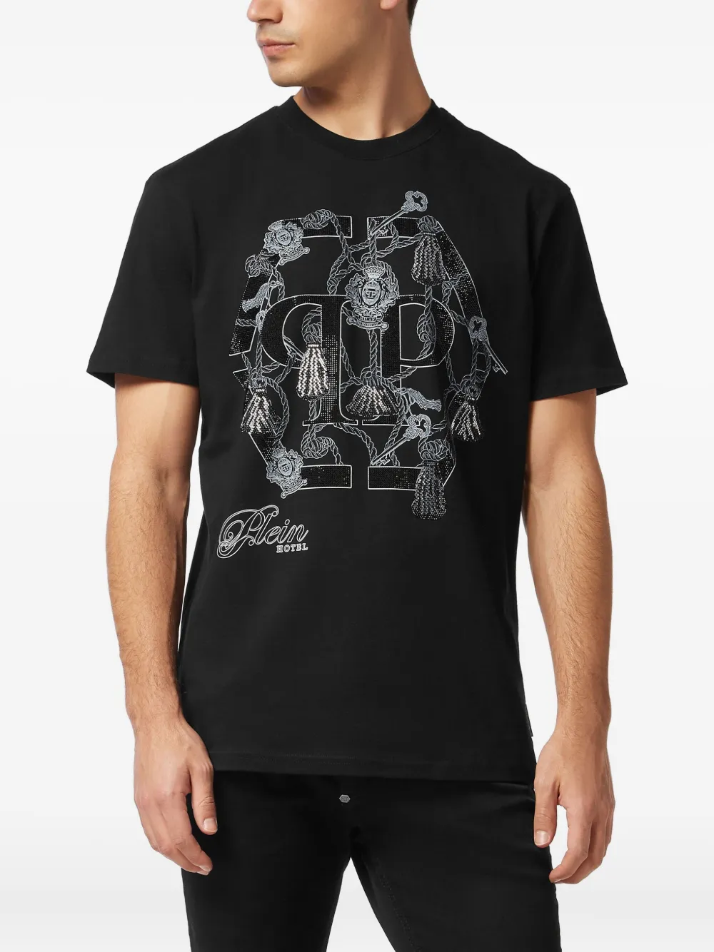 Philipp Plein tassel-embellished logo T-shirt Zwart