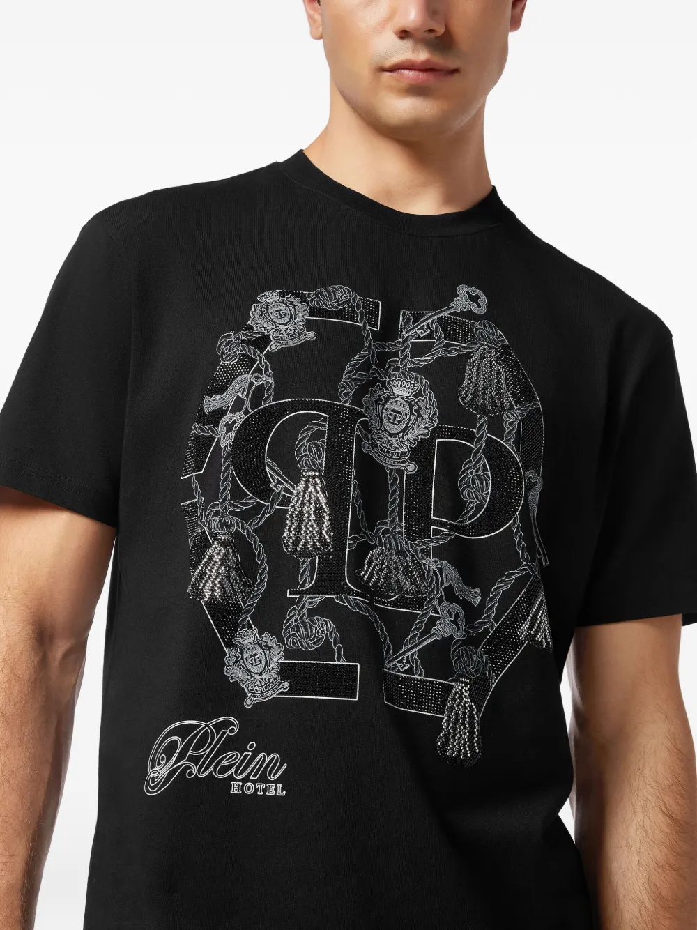 Philipp Plein tassel-embellished logo T-shirt Zwart