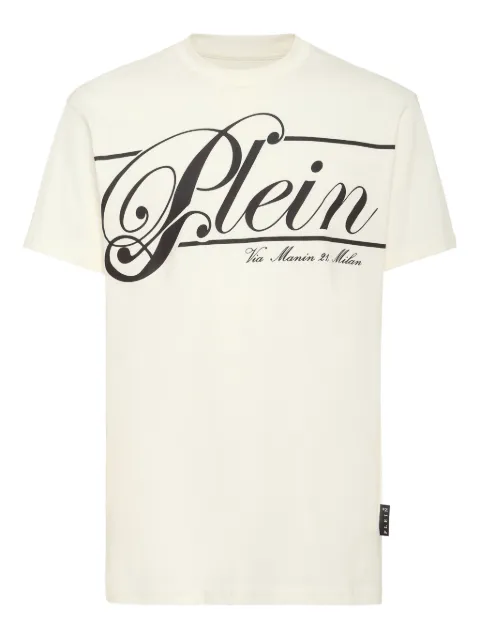 Philipp Plein italic logo-print cotton T-shirt