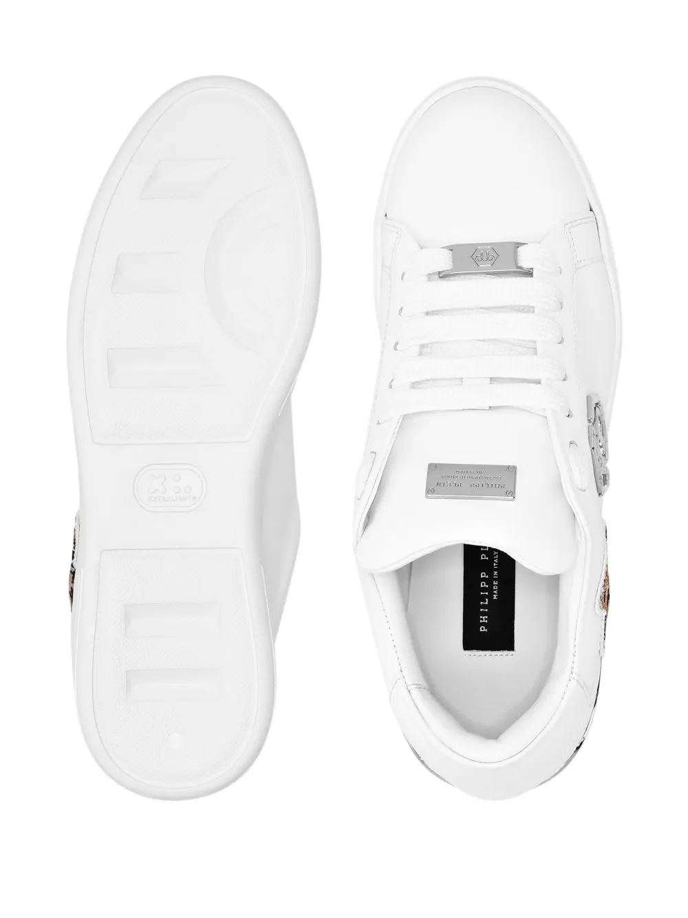 Philipp Plein embroidered-bear sneakers White