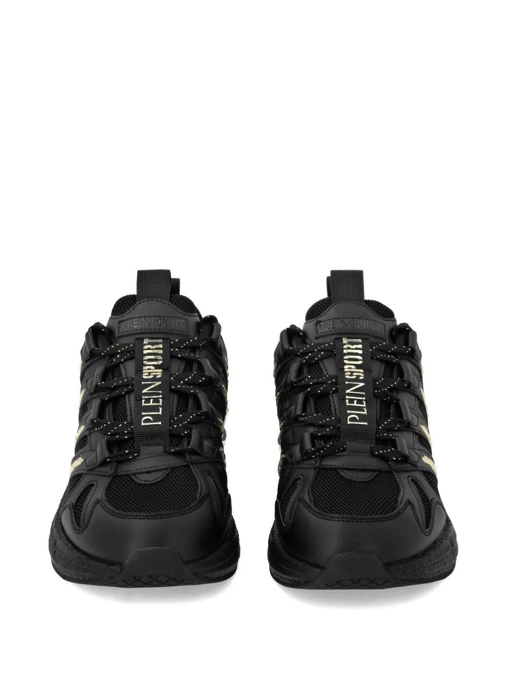 Plein Sport Mesh sneakers met gouddetail Zwart