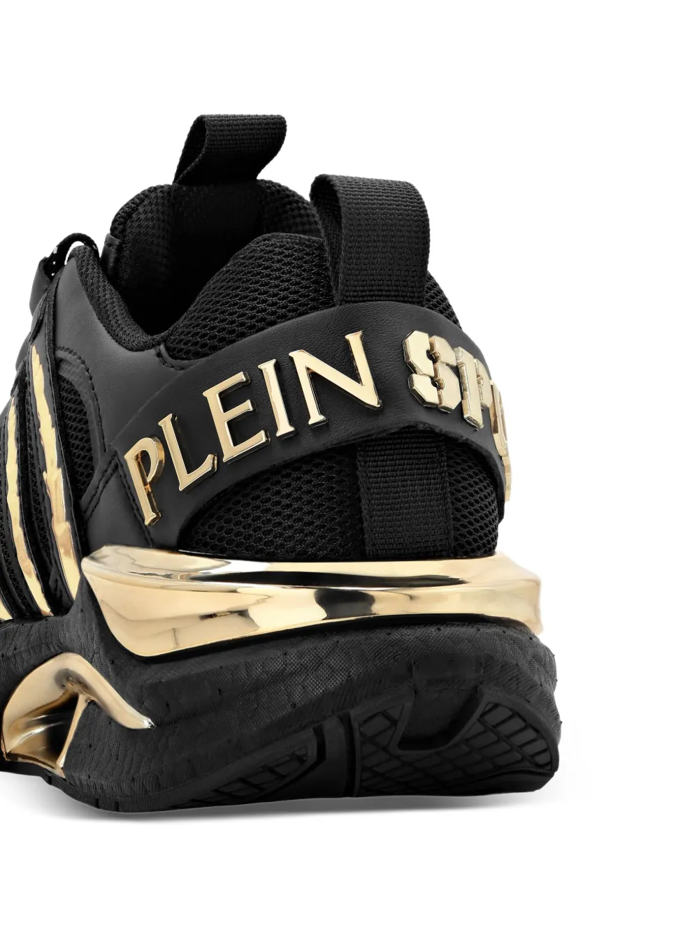 Plein Sport Mesh sneakers met gouddetail Zwart