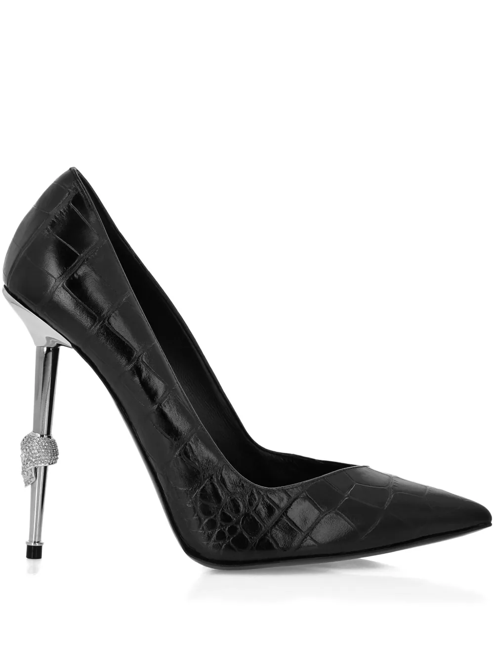 Philipp Plein 120mm skull-embellished pointed-toe pumps Black