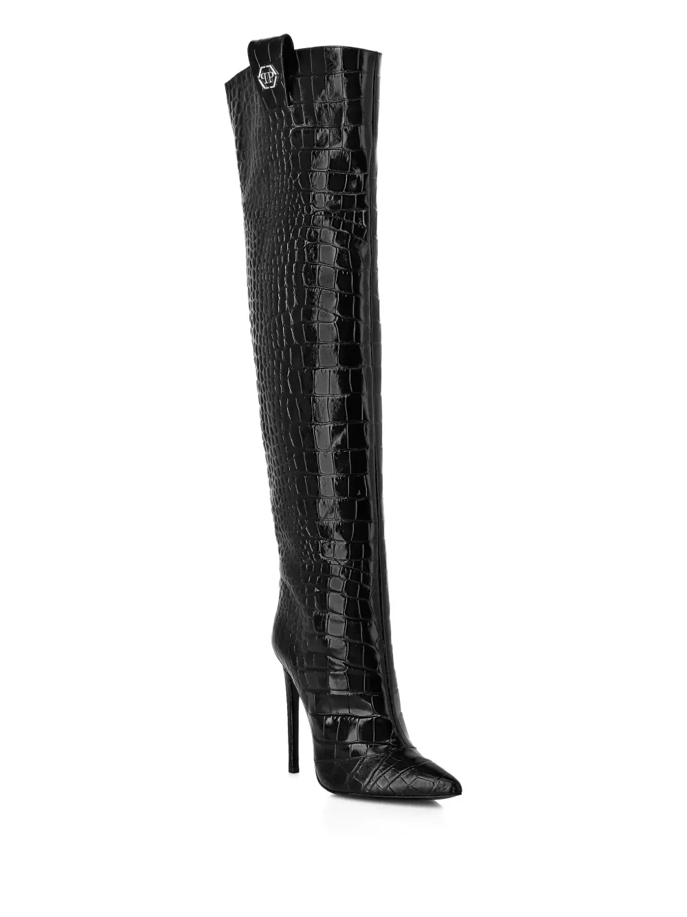 Philipp Plein 120mm crocodile-embossed boots Black