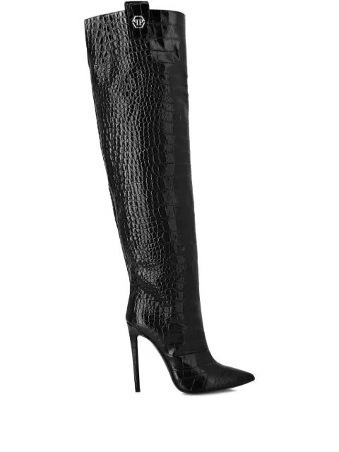 Philipp Plein 120mm crocodile-embossed boots
