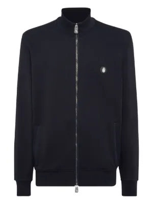 Prada logo-plaque zip-up Cardigan | Black | FARFETCH JO
