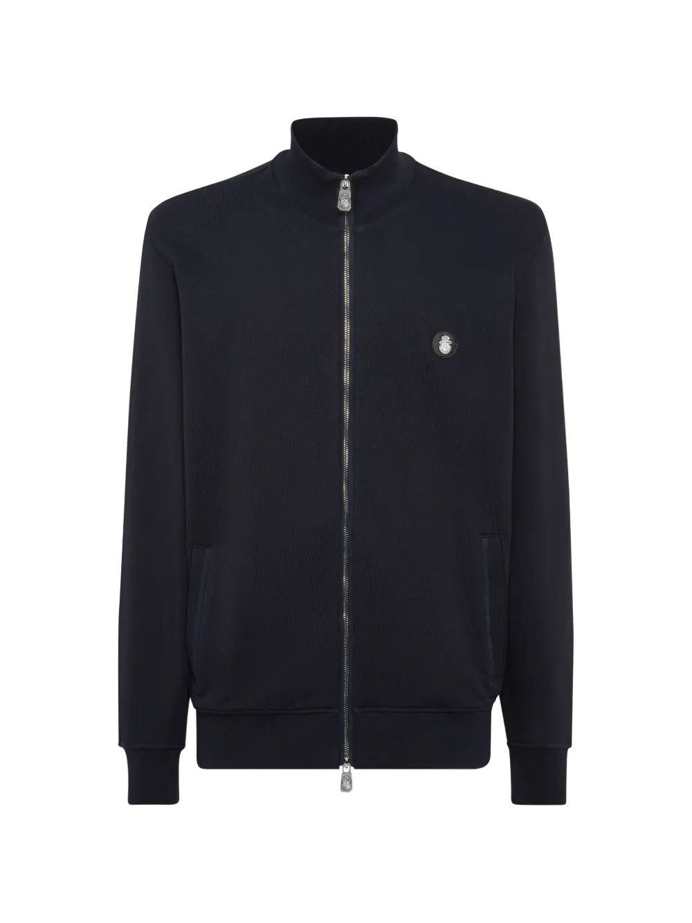 Billionaire Sweater met logoplakkaat en rits Blauw