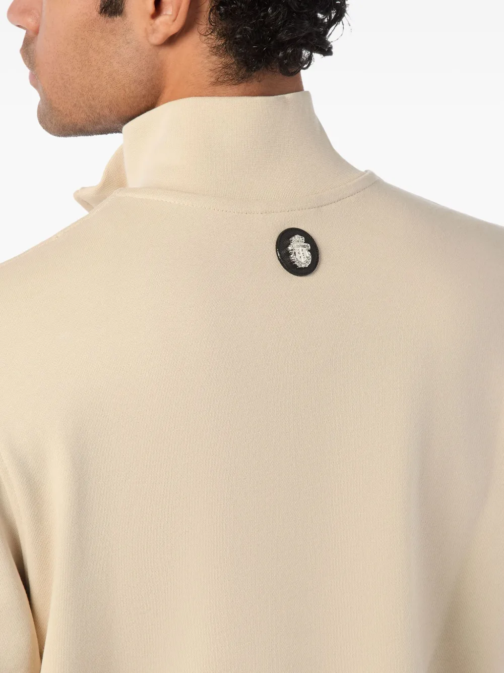 Billionaire Sweater met halve rits Beige
