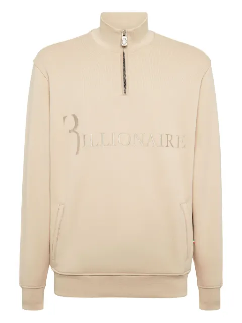 Billionaire logo-print half-zip sweatshirt
