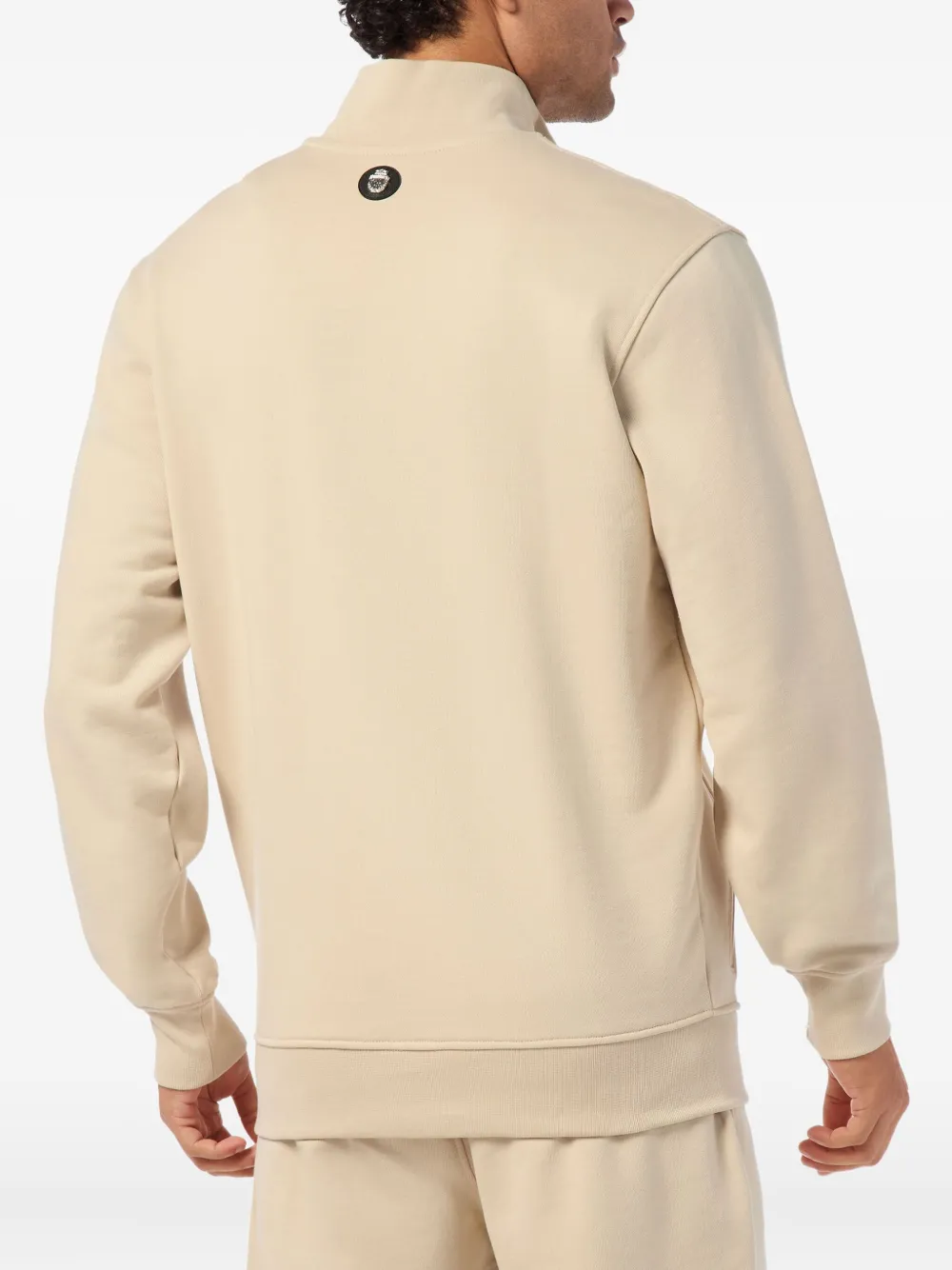  Billionaire Logo-print Half-zip Sweatshirt - Neutrals 