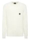 Billionaire cable-knit crew-neck sweater - White