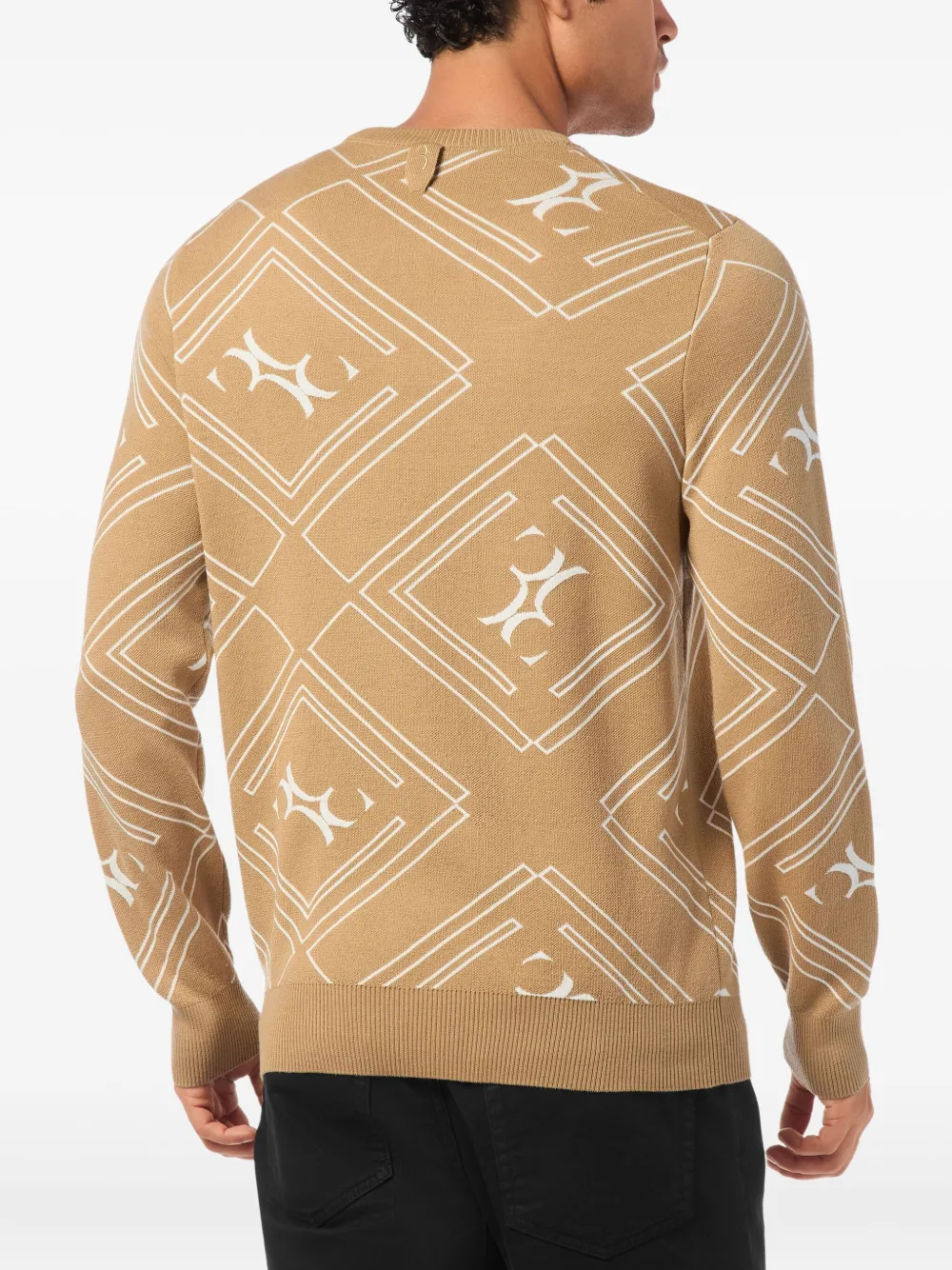 Billionaire Geometric-pattern Wool Pullover In Neutral