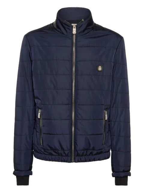 Billionaire chamarra capitonada con ribete de cuero