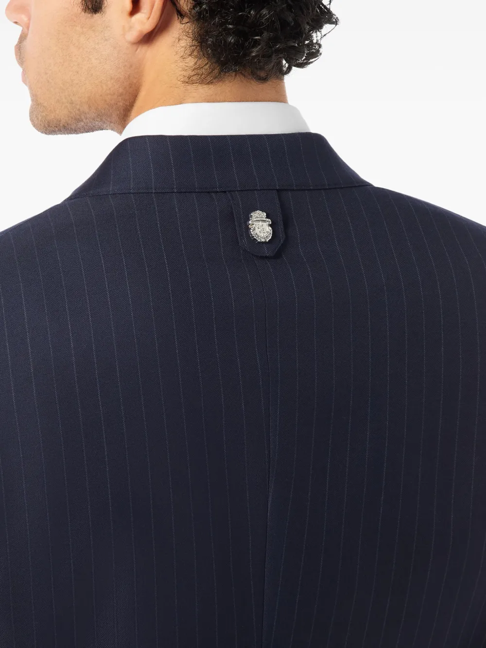 Billionaire Gessato blazer met krijtstreep en enkele rij knopen Blauw