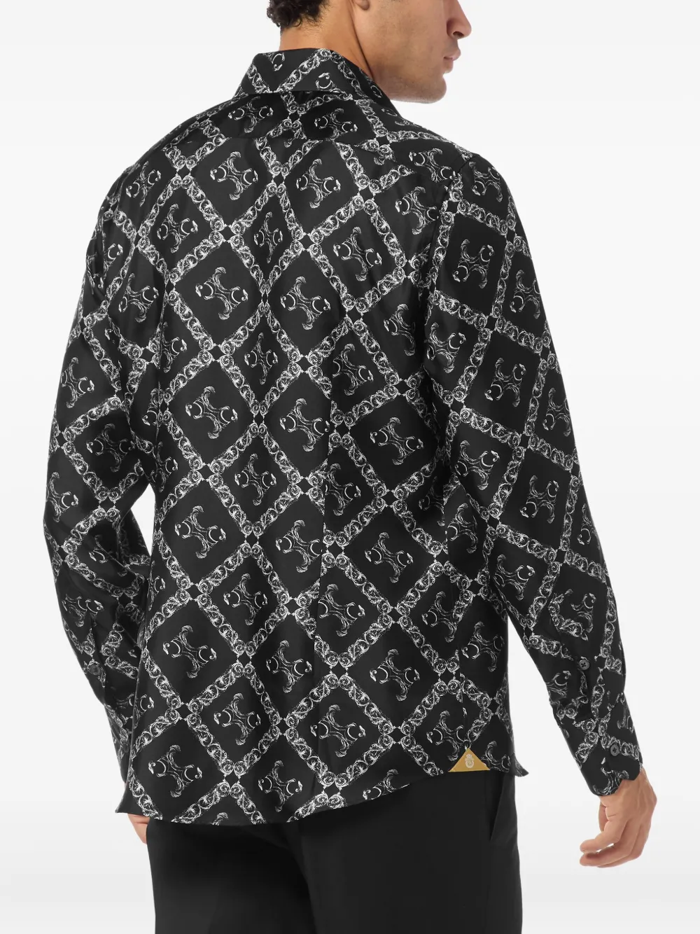 Billionaire Overhemd met monogramprint Zwart