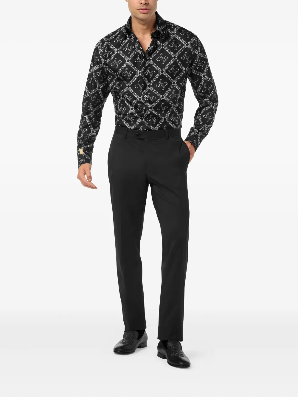 Billionaire Overhemd met monogramprint - Zwart