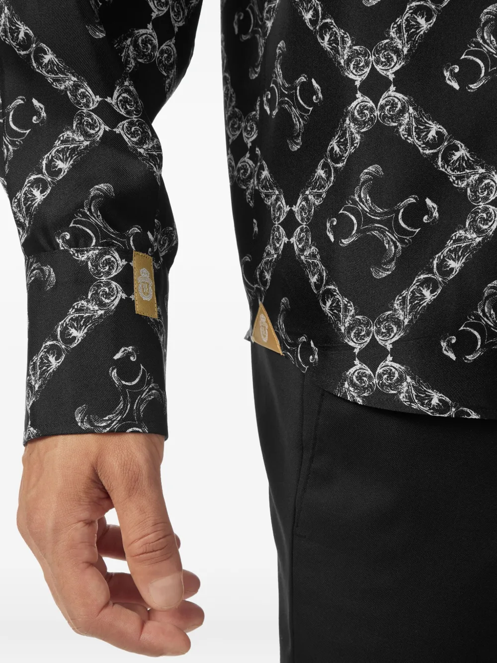 Billionaire Overhemd met monogramprint Zwart