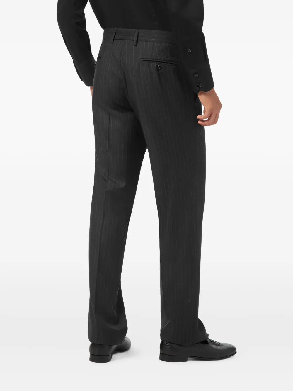 Billionaire Gessato Classic Joy broek met krijtstreep Zwart