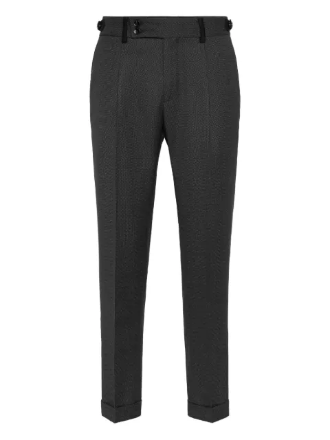 Billionaire pleated belt-insert trousers
