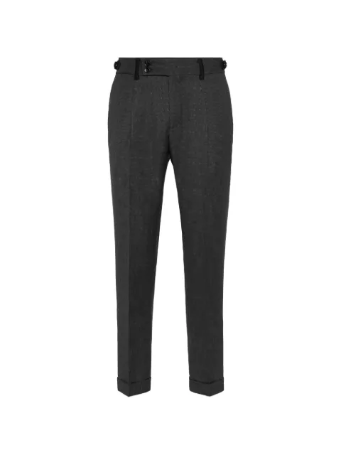 Billionaire pleated belt-insert trousers
