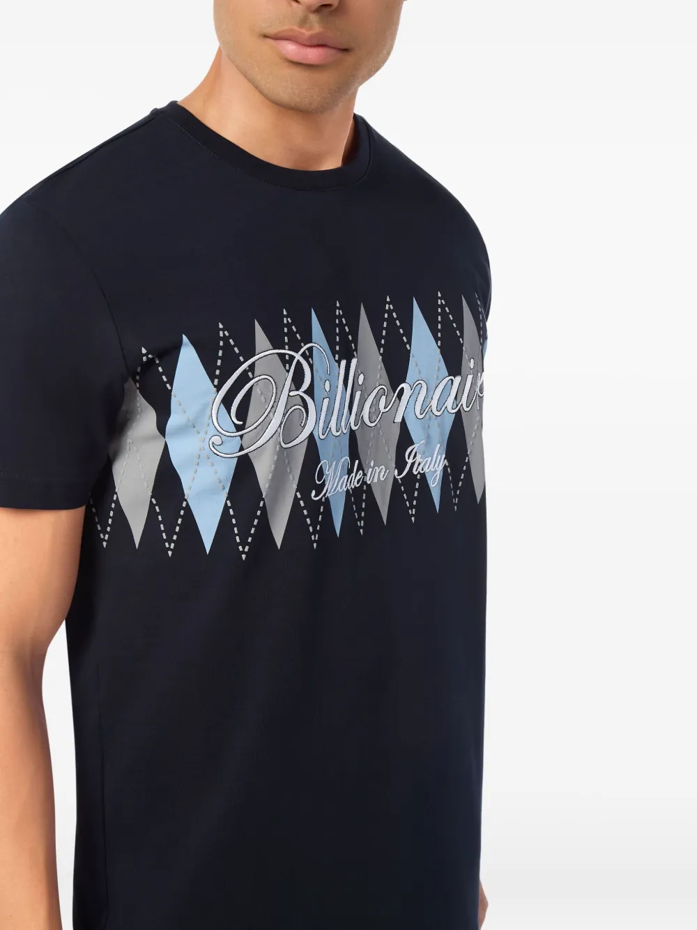 Billionaire T-shirt met ronde hals Blauw