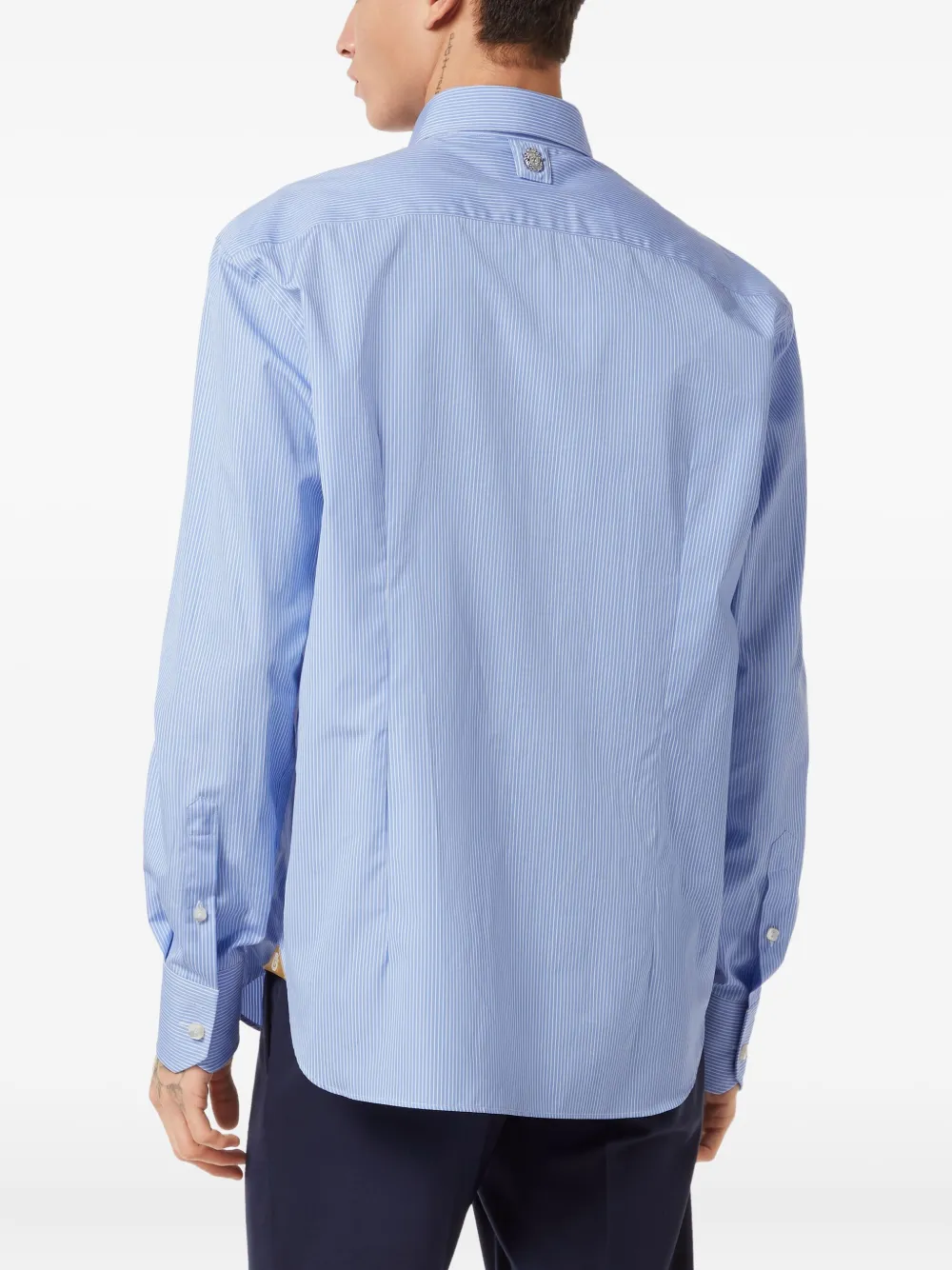 Billionaire striped cotton shirt Blauw