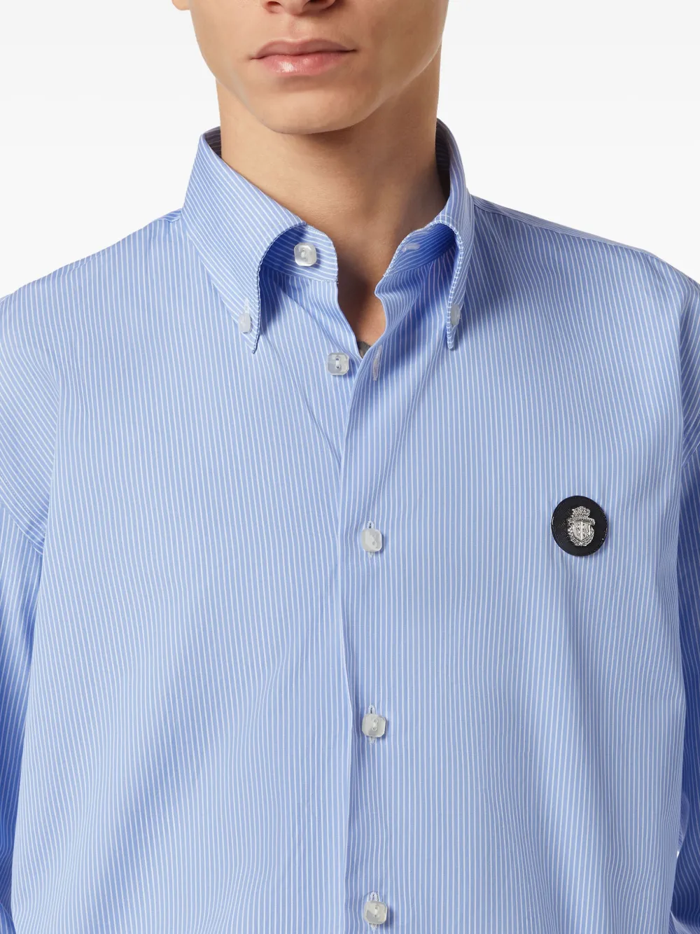 Billionaire striped cotton shirt Blauw