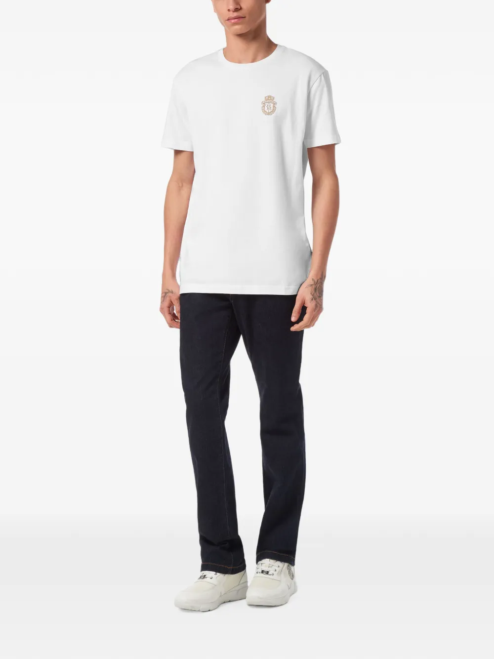 Billionaire Crest T-shirt met ronde hals Wit