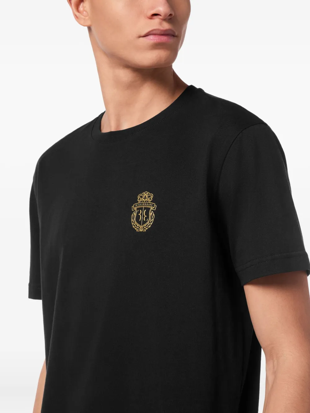 Billionaire Crest T-shirt met ronde hals Zwart