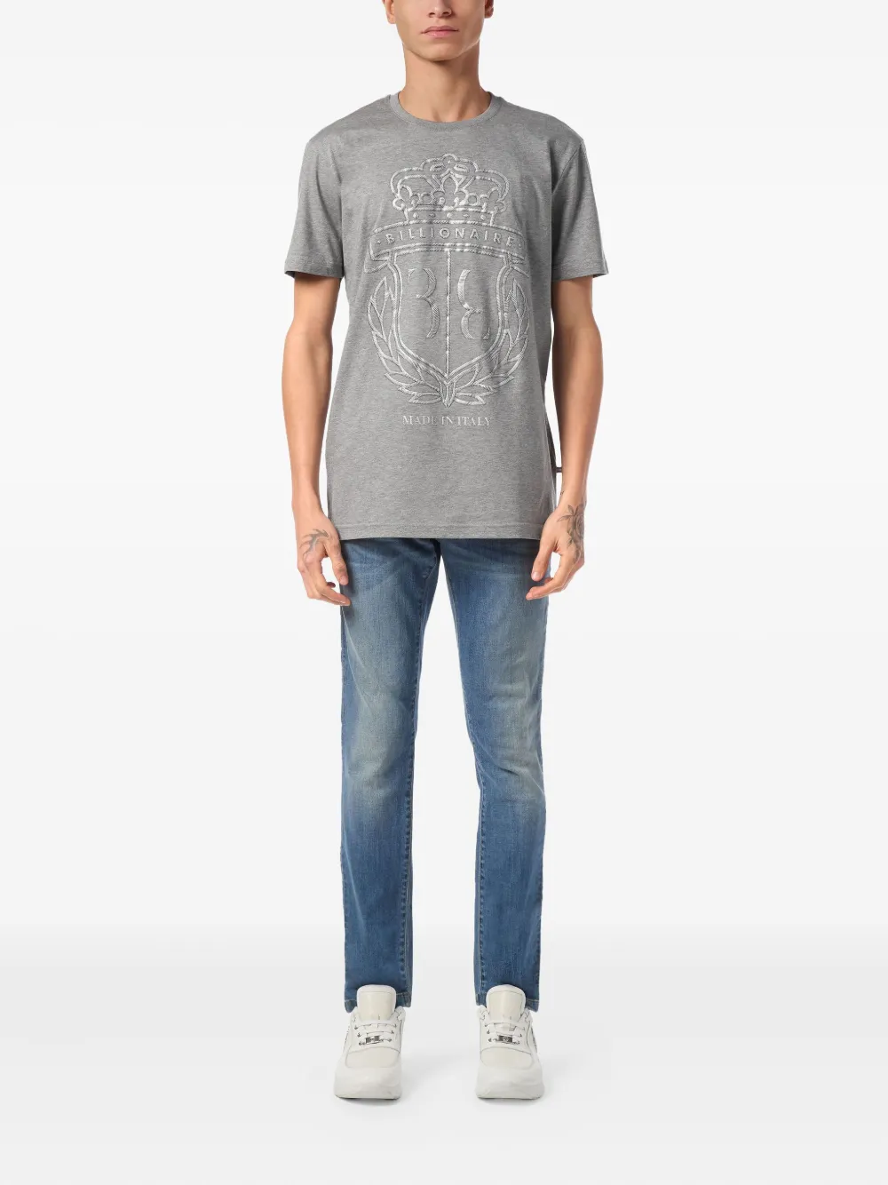 Billionaire Crest T-shirt met ronde hals - Grijs