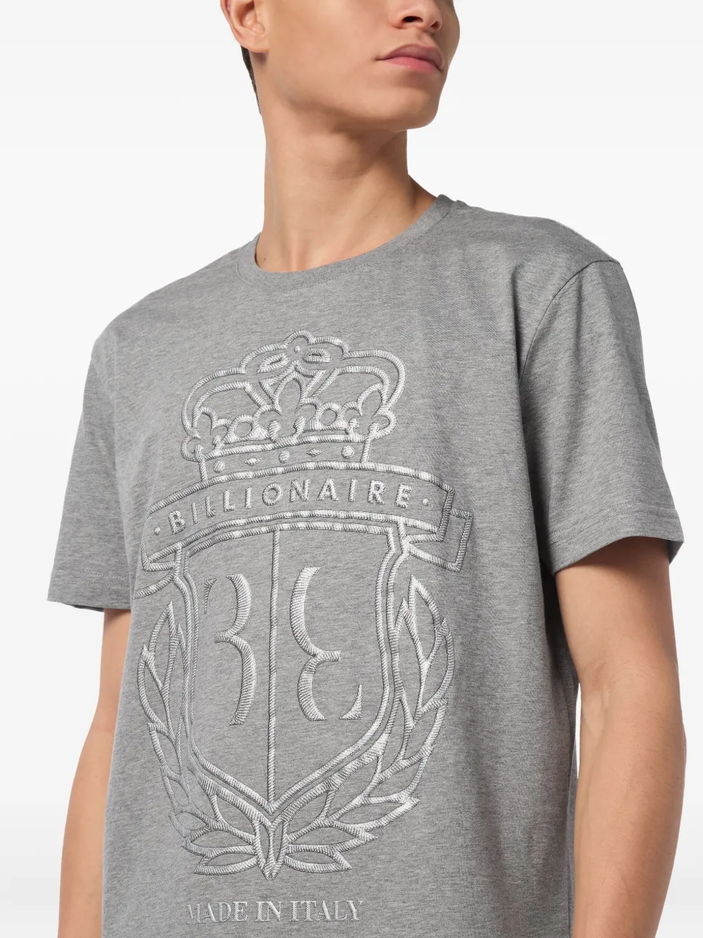 Billionaire Crest T-shirt met ronde hals Grijs
