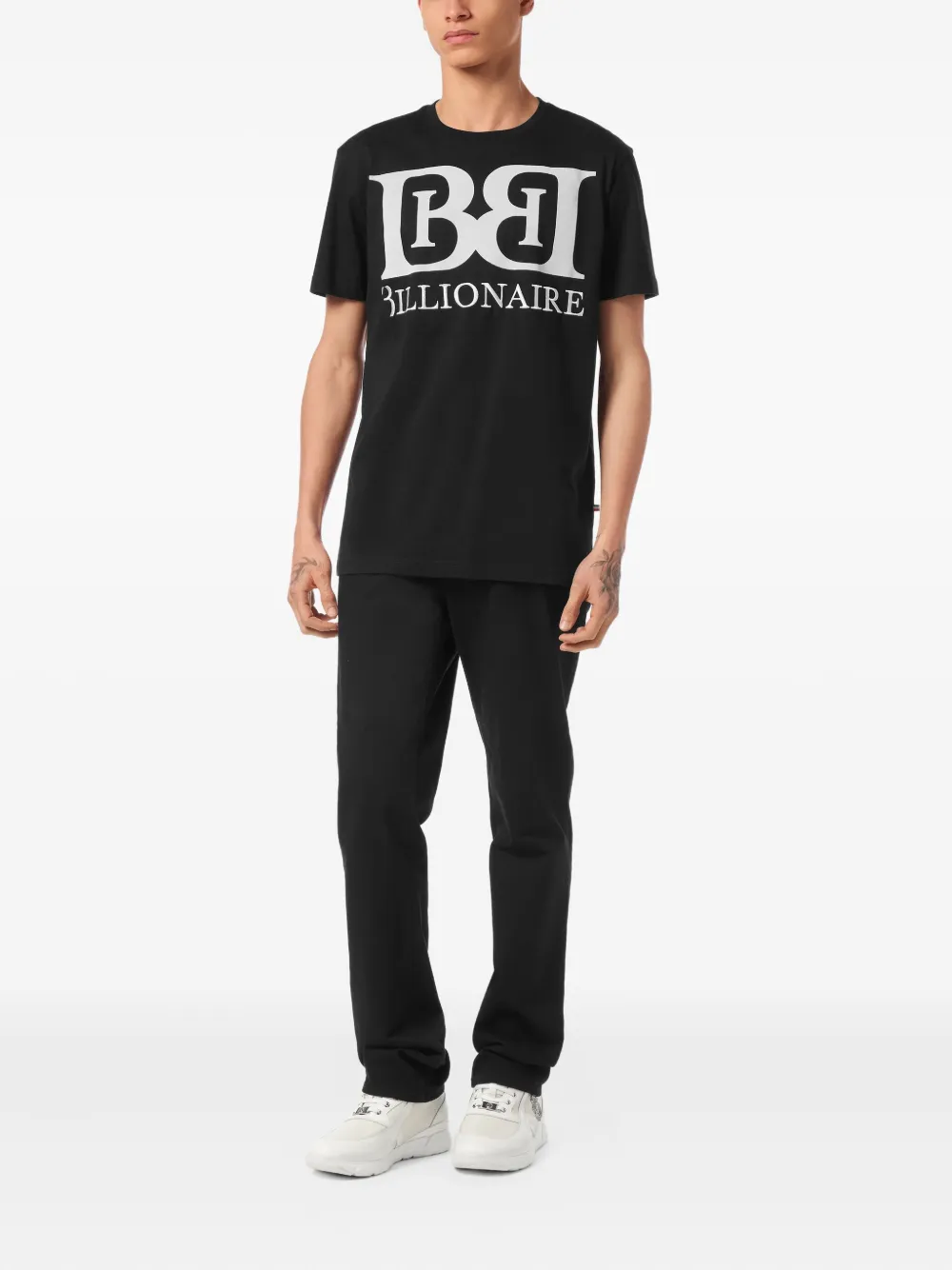 Billionaire T-shirt met logoprint - Zwart