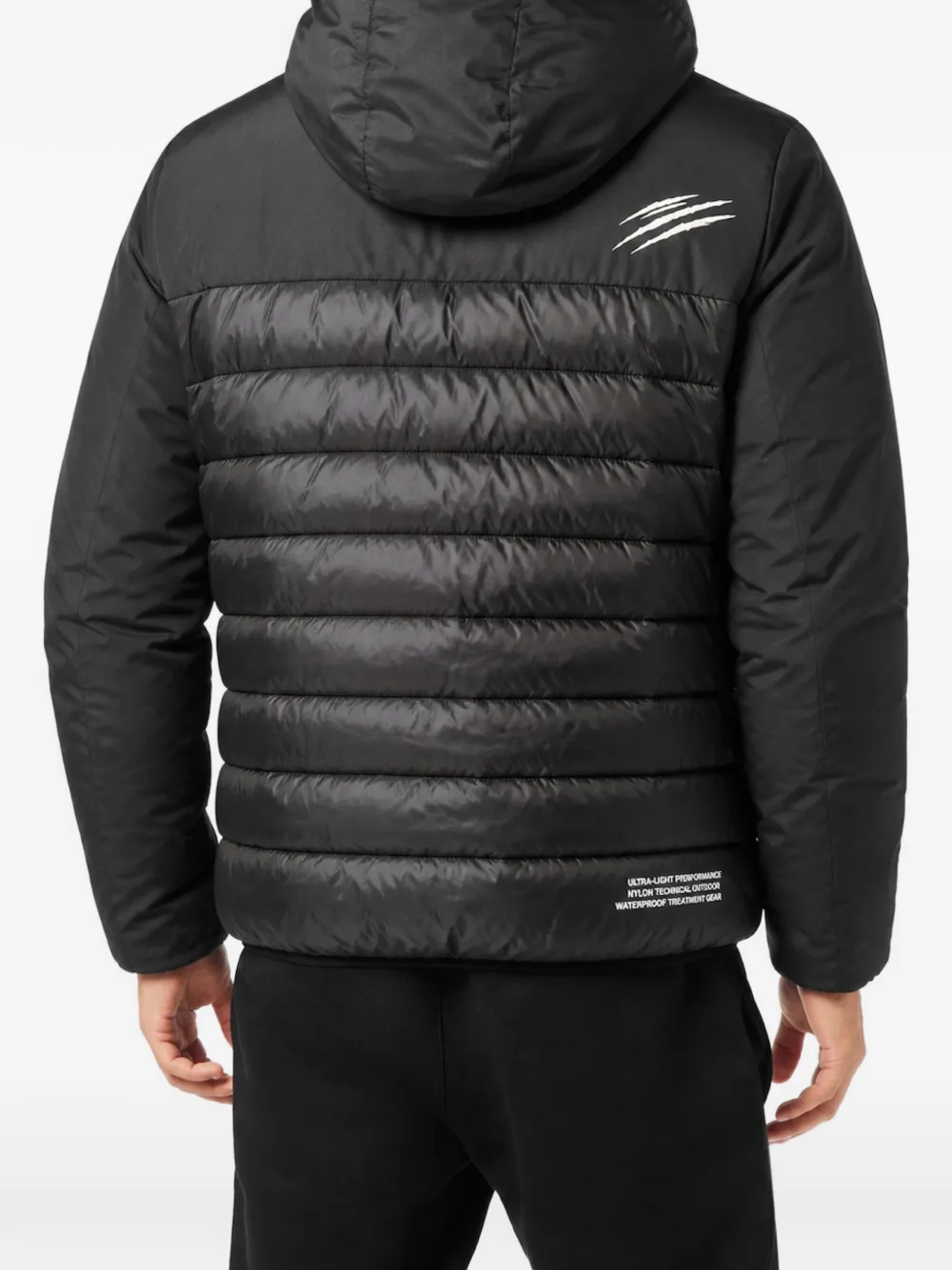 Plein Sport quilted logo-print jacket Zwart