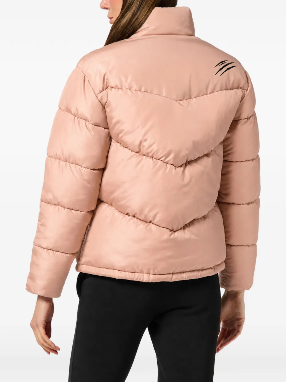 Plein Sport Helsinki donsjack met logo-patch Roze